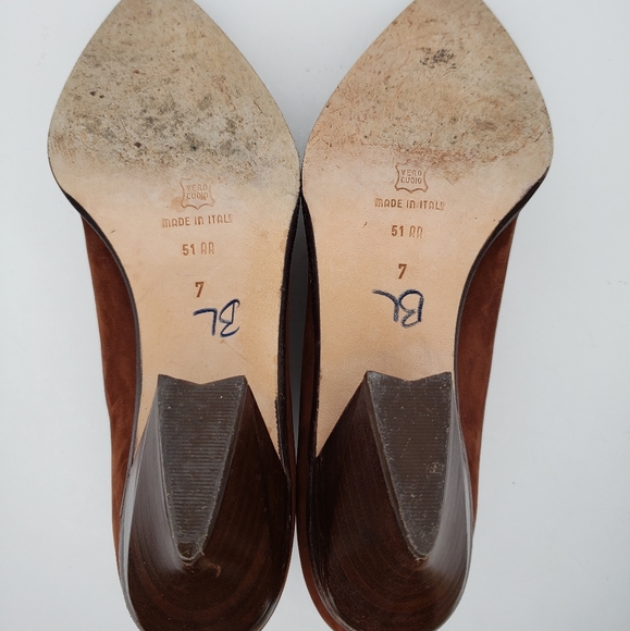 Via Spiga Brown Suede Slip On Cowgirl Boots - Picture 7 of 11